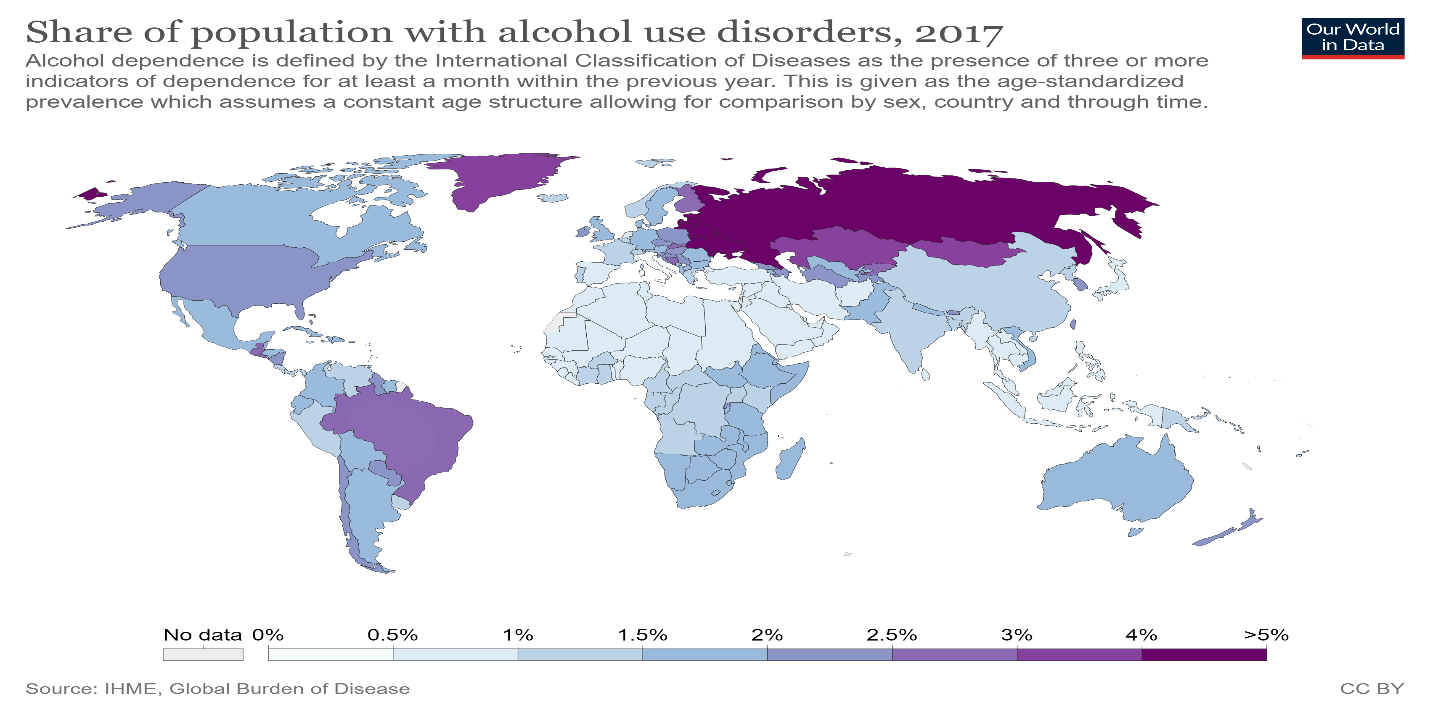 Alcohol consumption in the world