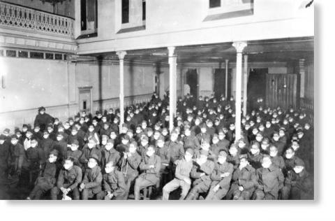 PHOTOGRAPH TAKEN IN 1918 at US Army Hospital Number 30 in Royat, France, during the global Influenza Pandemic of 1918-1919