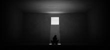 Stock Illustration ID: 2156995439  Woman Trapped Domestic Violence Relationship Nightmare concept Abuse Depression Sitting Alone in a Room with a Small Square Window Black and White Low Key Mental Health 3d illustration render